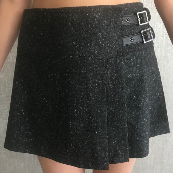 Marciano Dresses & Skirts - Marciano Pleated Wool Miniskirt with Buckles